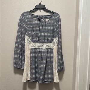 Ryu Lace Cutout Balloon Long Sleeve Dress.